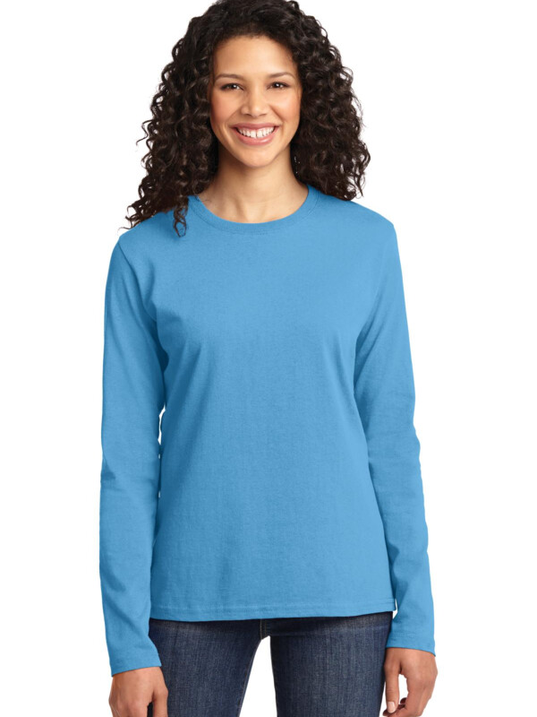 Ladies Long Sleeve 5.4 oz 100% Cotton T Shirt Thumbnail