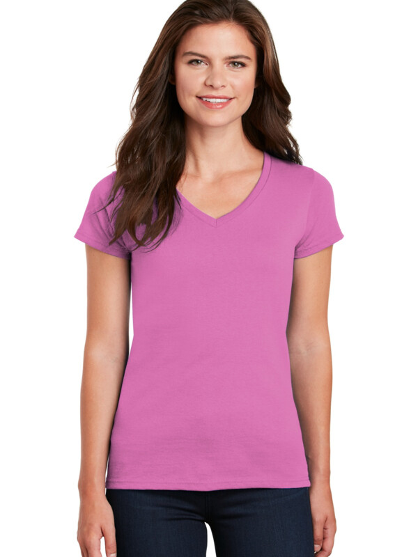 Ladies Heavy Cotton ™ 100% Cotton V Neck T Shirt Thumbnail